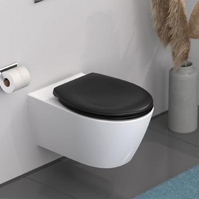 Schutte Duroplast WC-zitting | Zwart | Met valrem en afneembaar - 82410 Schutte Duroplast WC-zitting | Zwart | Met valrem en afneembaar - 82410