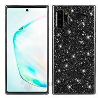 Plating glittery poeder schokbestendig TPU Case voor Galaxy Note 10 + (zwart) - thumbnail