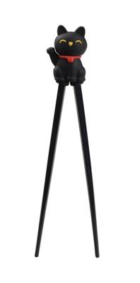 Kinder Eetstokjes met Lucky Cats - Zwart 22cm Kinder Eetstokjes met Lucky Cats - Zwart 22cm