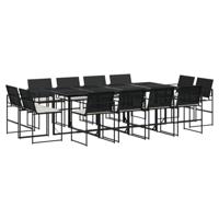 13-delige Tuinset met kussens poly rattan zwart - thumbnail