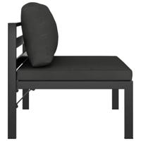 Middenbank sectioneel met kussens aluminium antracietkleurig - thumbnail