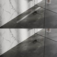 Douchegoot Brauer RVS Inclusief Vloerflens 120x7 cm Zero Tegelinlegrooster Omkeerbaar Brauer - thumbnail