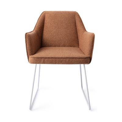 Jesper Home Eetkamerstoel 'Tome' Slide White, kleur Cinnamon Bun
