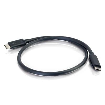 C2G 0,5m USB-C naar USB-C Thunderbolt 3 100 Watt vermogen Delivery en Data Transfer Lead Geschikt voor gebruik met Galaxy S10, MacBook Pro, iPad Pro, Dell Latitude