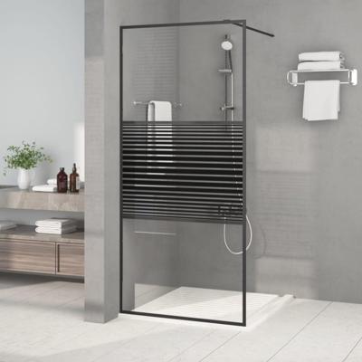 VidaXL Inloopdouchewand 90x195 cm transparant esg-glas zwart