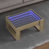 Salontafel met Infinity LED 70x53x30 cm sonoma eikenkleurig - thumbnail