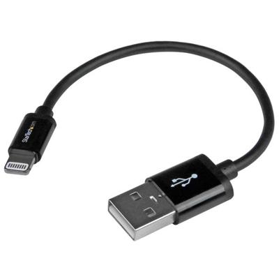 StarTech.com 15 cm korte zwarte Apple 8-polige Lightning-connector-naar-USB-kabel voor iPhone / iPod / iPad