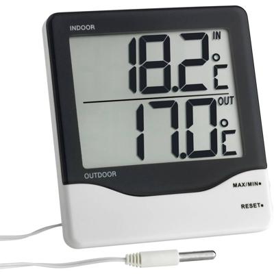 TFA Dostmann sku 30.1011.K Kabelgebonden thermometer Zwart-wit