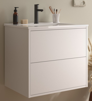 Badkamermeubelset Otis wit 60cm met dubbele lade - thumbnail