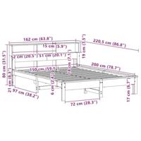 Bedframe zonder matras massief grenenhout wasbruin 150x200 cm - thumbnail