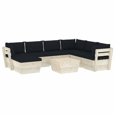 vidaXL 8-delige Loungeset met kussens pallet vurenhout