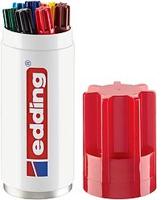 Edding permanent marker 3000, koker van 8 stuks in geassorteerde kleuren - thumbnail