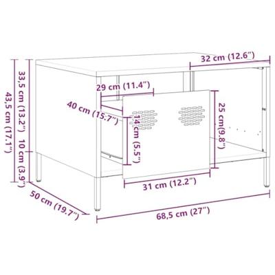 Salontafel 68,5x50x43,5 cm koudgewalst staal antracietkleurig