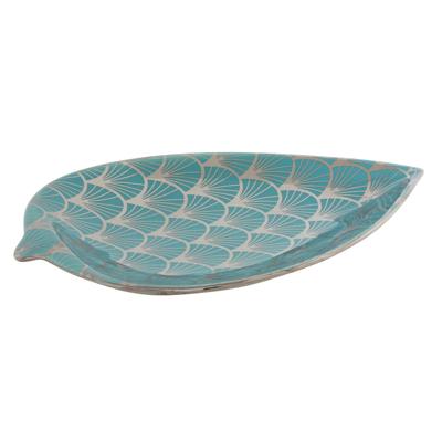 Middenstuk DKD Home Decor Turkoois Porselein 27,5 x 16 x 3 cm - thumbnail