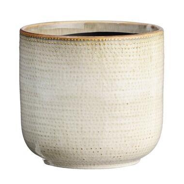 Bloempot Erik - beige - keramiek - 15xø15,5 cm