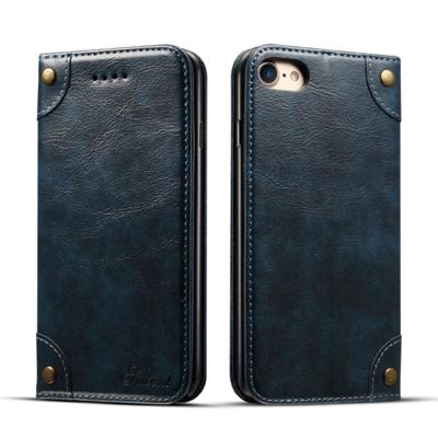 Voor iPhone 8/7 barok eenvoudige horizontale Flip lederen draagtas met houder & kaartsleuven & portemonnee (blauw) Voor iPhone 8/7 barok eenvoudige horizontale Flip lederen draagtas met houder & kaartsleuven & portemonnee (blauw)