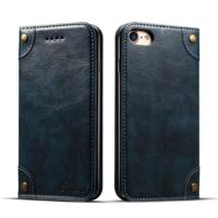 Voor iPhone 8/7 barok eenvoudige horizontale Flip lederen draagtas met houder & kaartsleuven & portemonnee (blauw) - thumbnail