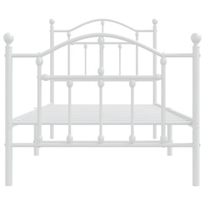 Bedframe met hoofd- en voeteneinde metaal wit 90x200 cm Bedframe met hoofd- en voeteneinde metaal wit 90x200 cm