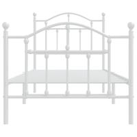 Bedframe met hoofd- en voeteneinde metaal wit 90x200 cm - thumbnail