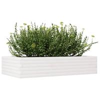 Plantenbak 110x60x23 cm massief grenenhout wit - thumbnail
