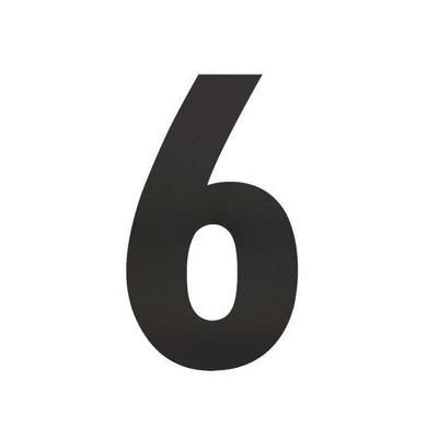 Intersteel Huisnummer 6 xl hoogte 30 cm rvs/mat zwart