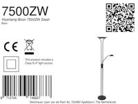Mexlite Vloerlamp Biron H 180 cm DIM zwart - thumbnail