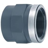 Aquaforte Schroefbus 40mmx1¼" met Lijmverbinding & RVS Ring - Duurzaam voor Vijverinstallaties - thumbnail