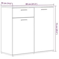 Dressoir 80x36x75 cm bewerkt hout oud houtkleurig - thumbnail
