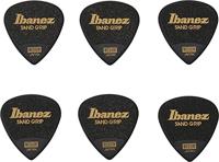 Ibanez PPA16MSGBK Grip Wizard Sand Grip plectrumset 6-pack medium zwart - thumbnail