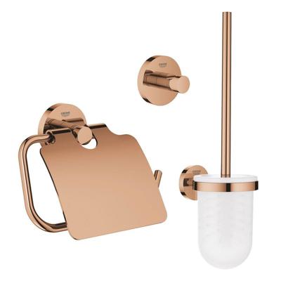GROHE Essentials Toilet accessoireset 3-delig met toiletborstelhouder, handdoekhaak en toiletrolhouder met klep warm sunset sw99002/sw99018/sw99042/ GROHE Essentials Toilet accessoireset 3-delig met toiletborstelhouder, handdoekhaak en toiletrolhouder met klep warm sunset sw99002/sw99018/sw99042/