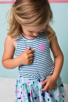 Bampidano Meisjes tanktop - Blauw gestreept - thumbnail