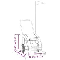 VidaXL Hondenfietstrailer oxford stof en ijzer rood - thumbnail