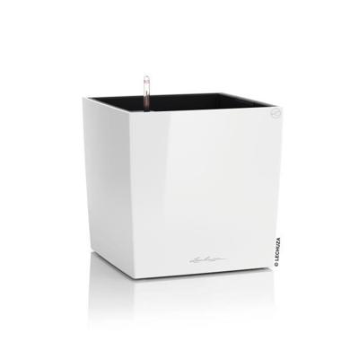 Vaso da fiori LECHUZA Cube Premium 40 - set completo, bianco lucido