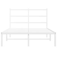 Bedframe met hoofdbord metaal wit 120x200 cm - thumbnail