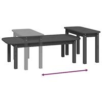 2-delige Salontafelset massief grenenhout grijs - thumbnail