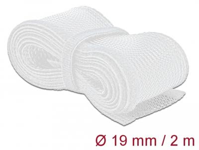 Kabelmantel met klittenbandsluiting 2 m x 19 mm wit