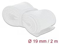 Kabelmantel met klittenbandsluiting 2 m x 19 mm wit - thumbnail