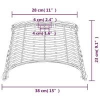 Plafondlampenkap 38x23 cm wicker bruin - thumbnail