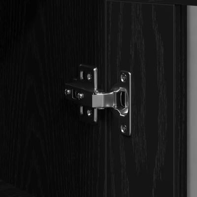 Wandkast Zwart eiken 69.5 x 34 x 90 cm Bewerkt hout