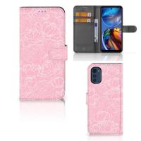 Motorola Moto E32 | Moto E32s Hoesje White Flowers - thumbnail