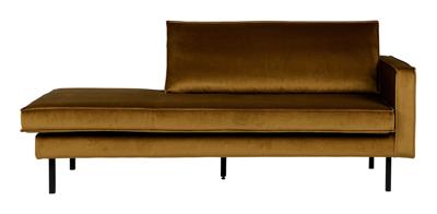 WOOOD Daybed 'Rodeo' Rechts, Velvet, kleur Honey (geel)