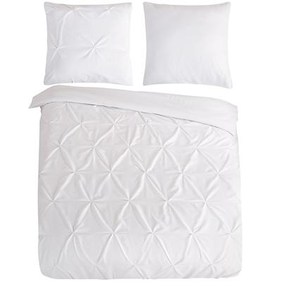 Pure Dekbedovertrek "luxe stiksel plooien" - Wit - (140x200/220 cm) - Microfiber