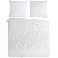 Pure Dekbedovertrek "luxe stiksel plooien" - Wit - (140x200/220 cm) - Microfiber - thumbnail