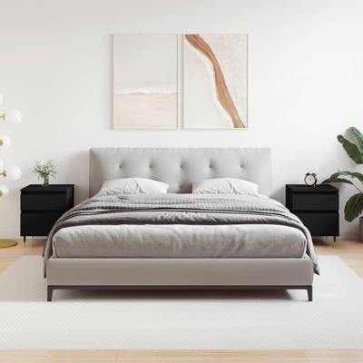 Nachtkastjes 2 st 40x35x50 cm bewerkt hout zwart