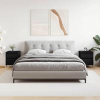 Nachtkastjes 2 st 40x35x50 cm bewerkt hout zwart - thumbnail