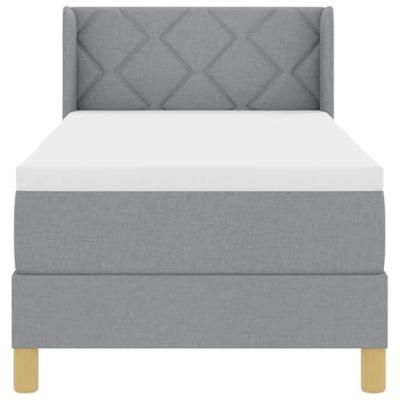 Boxspringbed met matras Lichtgrijs 80 x 200 cm Stof