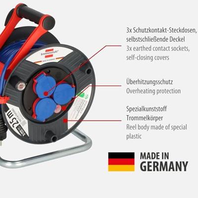 Brennenstuhl kabelhaspel Garant 180 | 25m VDE kabel | 1219850 - 1219850