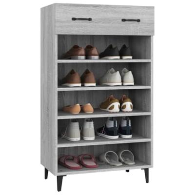 VidaXL Schoenenkast 60x35x105 cm bewerkt hout grijs sonoma eikenkleur VidaXL Schoenenkast 60x35x105 cm bewerkt hout grijs sonoma eikenkleur