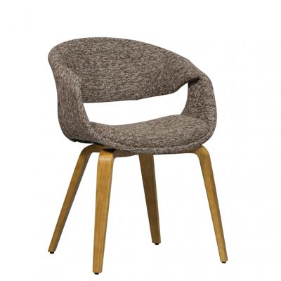 WOOOD Eetkamerstoel 'Yossi' Geweven stof, kleur Bruin/Naturel