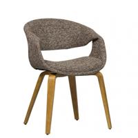 WOOOD Eetkamerstoel 'Yossi' Geweven stof, kleur Bruin/Naturel - thumbnail